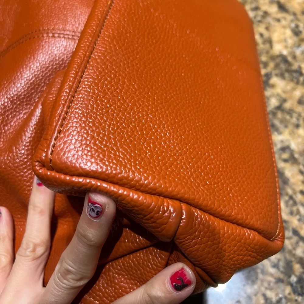 Coolcy Vintage Leather Drawstring Backpack Burnt Orange NWOT Excellent Condition
